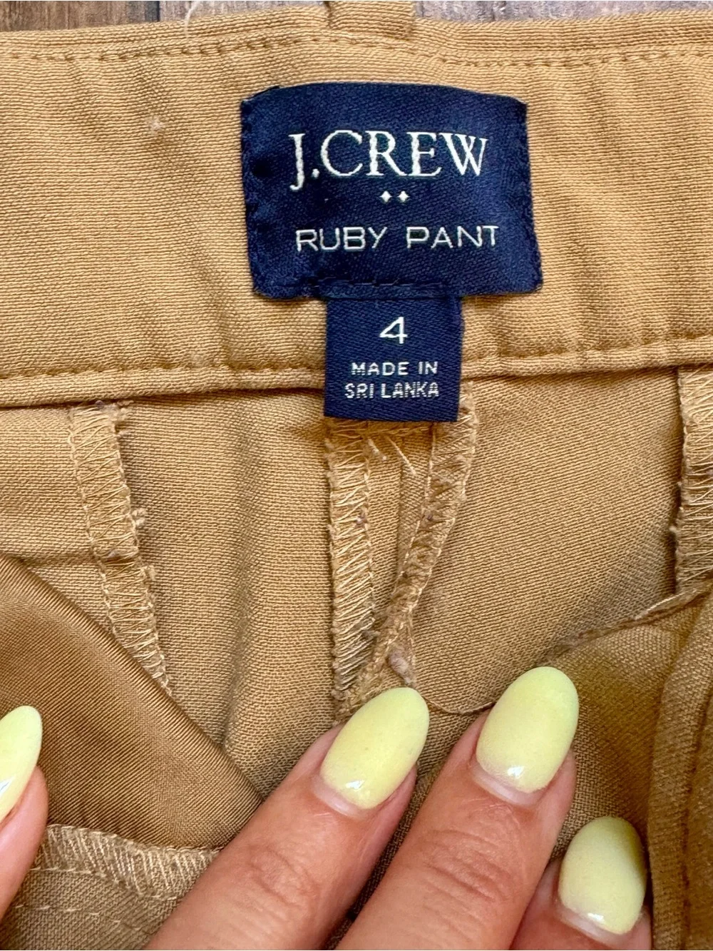 J. Crew Women’s Camel Ruby Pants, Size 4